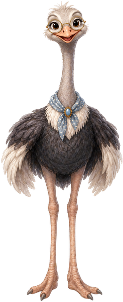 Miss Lilly, a tall ostrich teacher